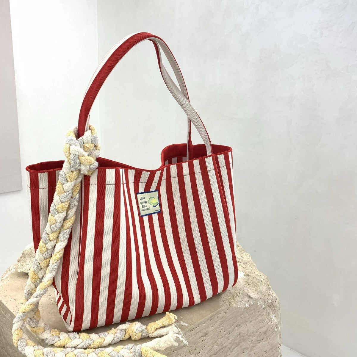 Elegant Striped Big Leisure Commute Trend Tote Bags