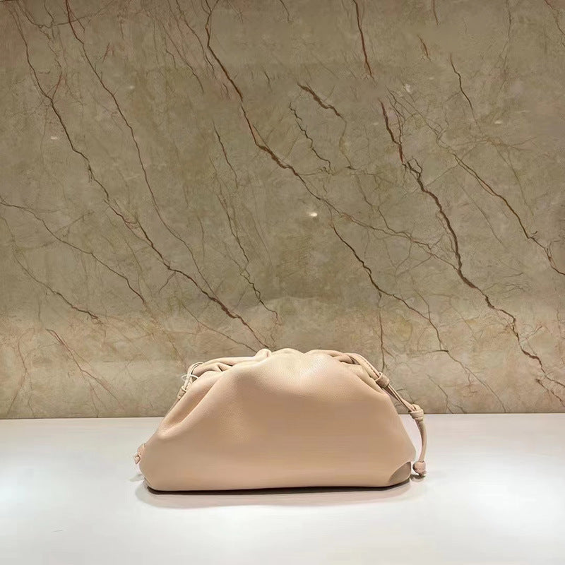 Women's Cow Leather Cloud Pleated Clutch Soft Crossbody Bags