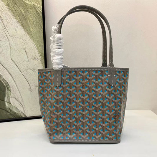 Women's Genuine Leather Dog Teeth Double-sided Shopping Bags