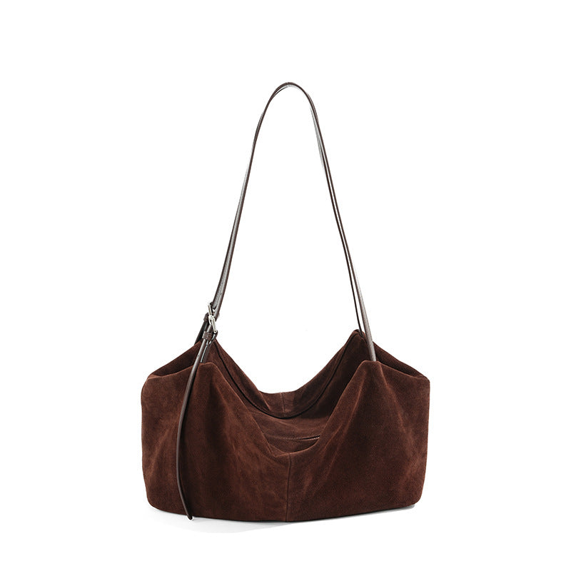 Women's Suede Frosted Cowhide Large Capacity Tote Bags