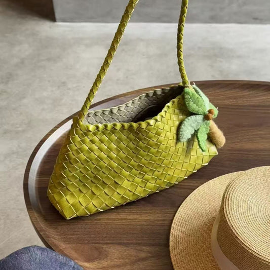 Women's Genuine Leather Hand-woven Underarm High-grade Versatile Shoulder Bags