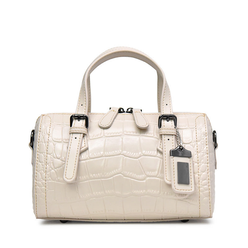 Women's Fashion Boston Crocodile Pattern Cowhide Crossbody Bags