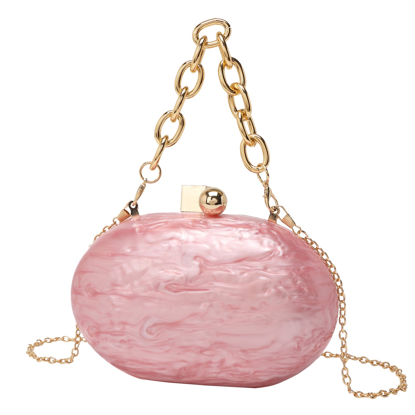 Beautiful Oval Acrylic Fashion Chain Hand Evening Bags