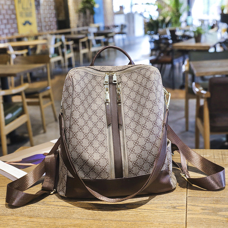 Women's Fashionable Retro Printed Korean Large Capacity Backpacks