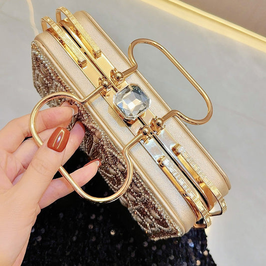 Women's Pearl Clutch Banquet Rhinestone Dinner Evening Bags