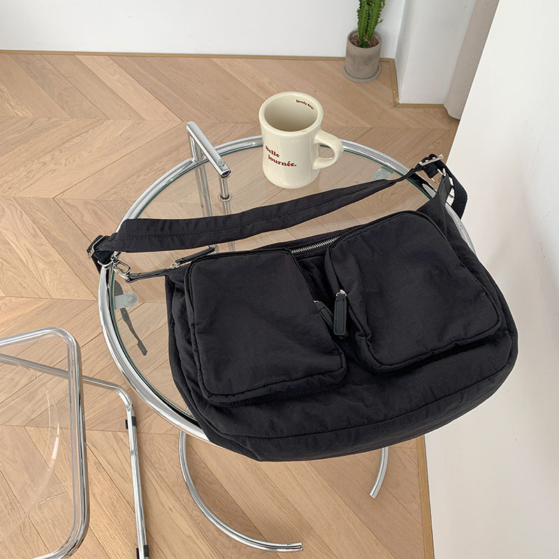 Women's Lightweight Nylon Niche Design Pure Color Crossbody Bags