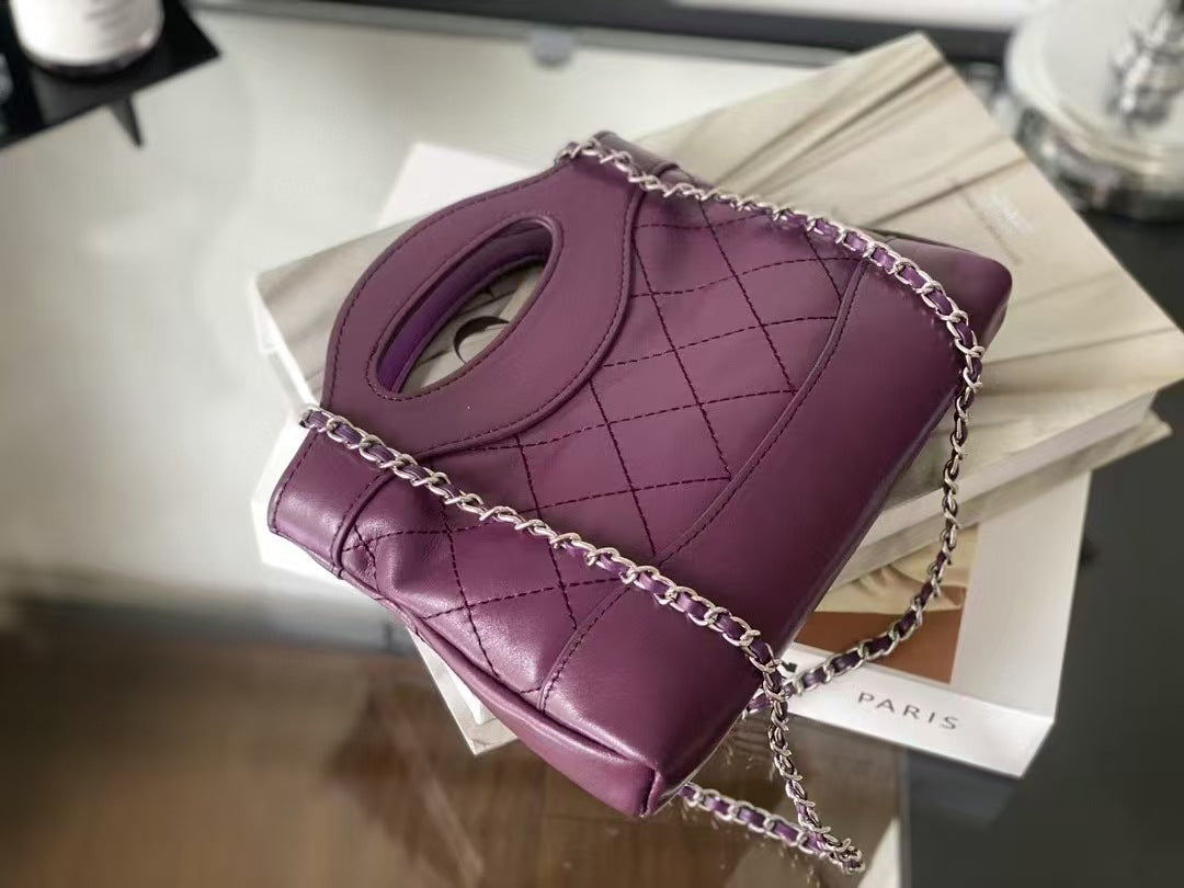 Women's Style Rhombus Chain Genuine Leather Fashionable Crossbody Bags