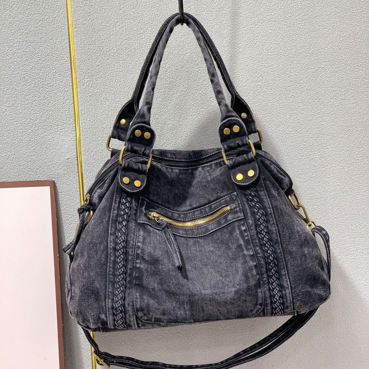 Women's Wash Water Large Capacity Motorcycle Vintage Tote Bags