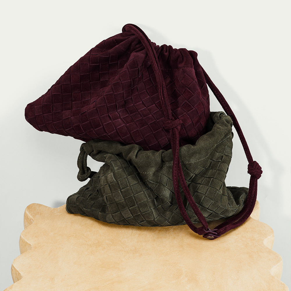 Women's Leather Woven Carrying High Sense Light Shoulder Bags