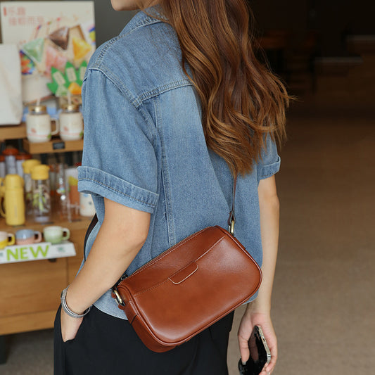 Tanning Leather Summer Genuine Niche Mild Shoulder Bags