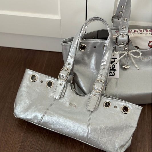 Fashion Women's Large Motorcycle Hot Rivet Tote Bags