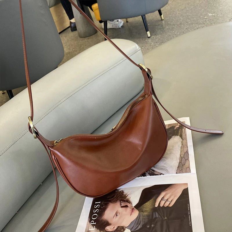 Women's Dumpling Genuine Leather Underarm Large Capacity Bags