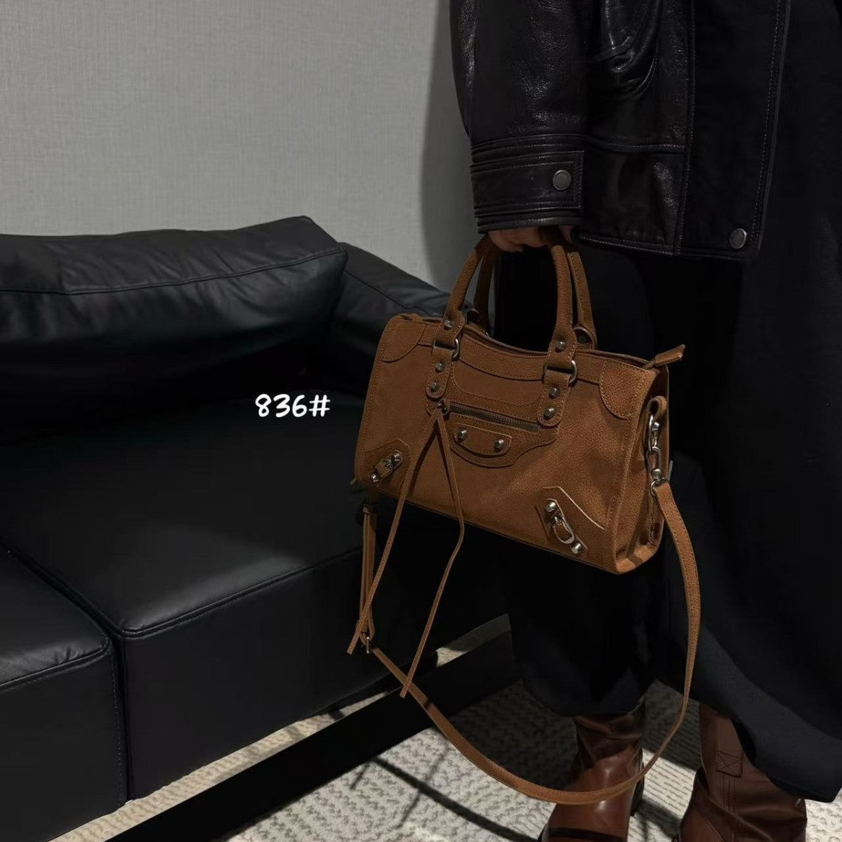 Retro Frosted Leather Motorcycle Female Commuting Fashion Bags