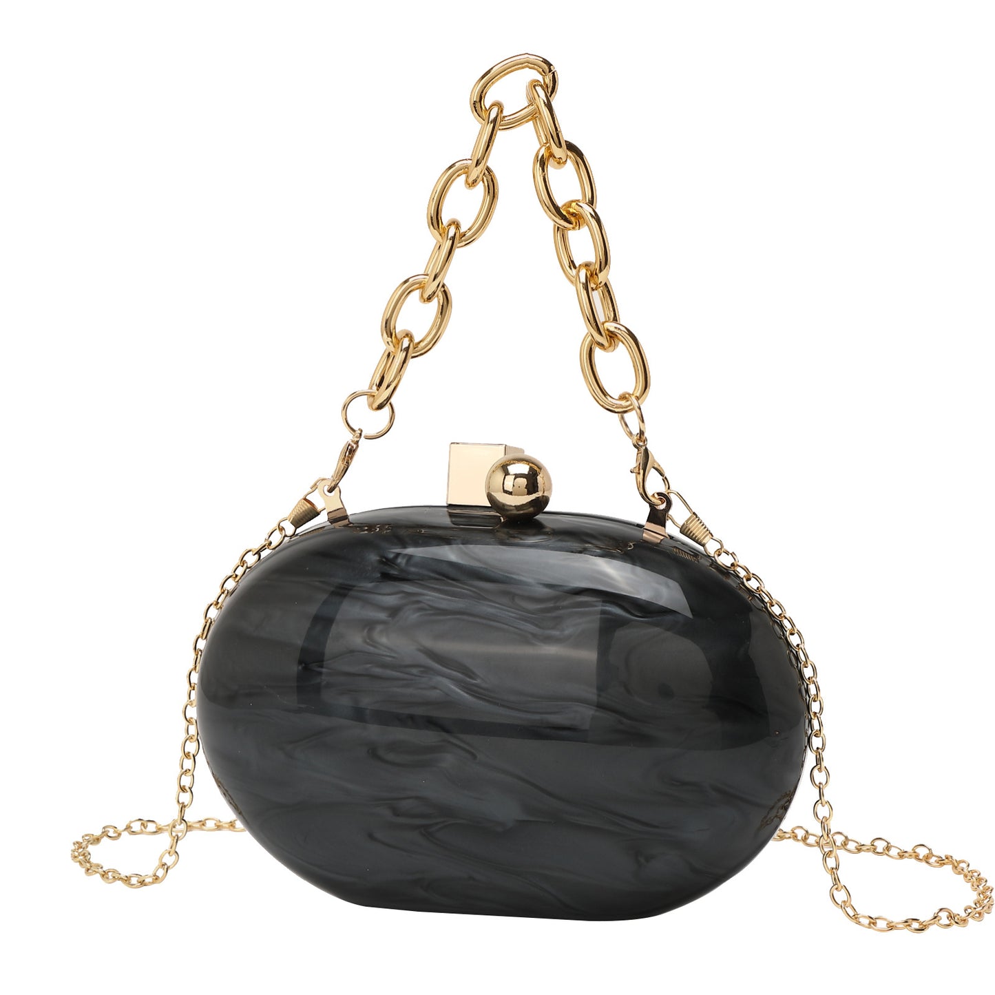 Beautiful Oval Acrylic Fashion Chain Hand Evening Bags