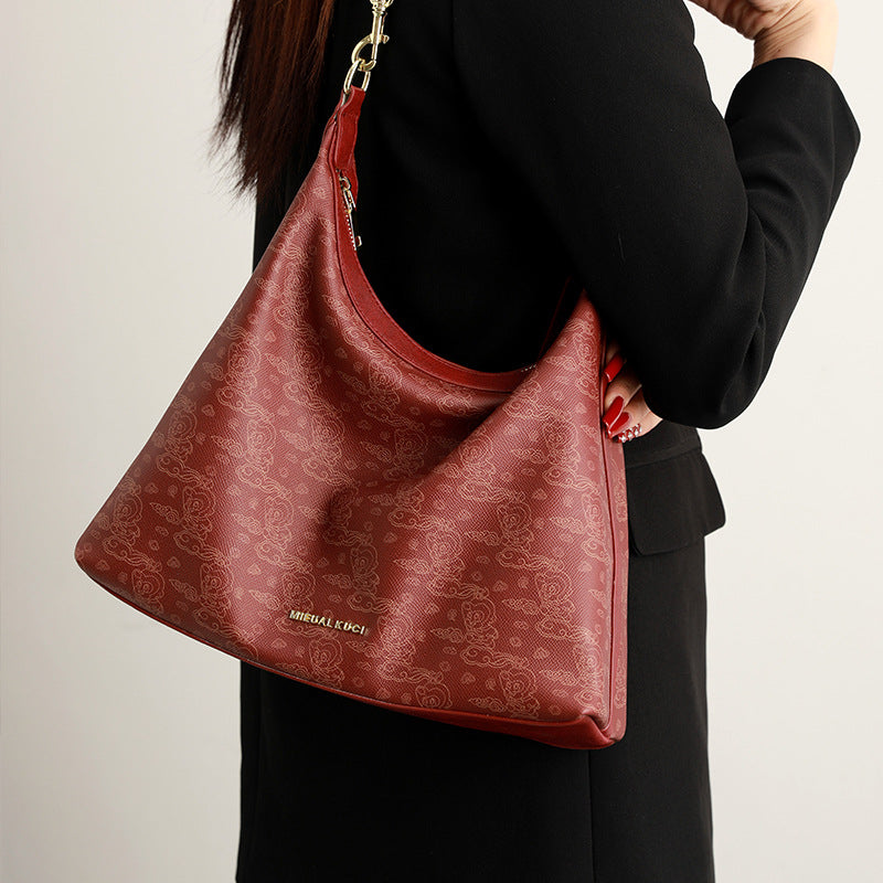 Women's Large Capacity Commuter Underarm Chinese Style Armpit Bags