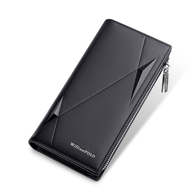 Men's Genuine Leather Clutch Large Capacity Zipper Men's Wallets
