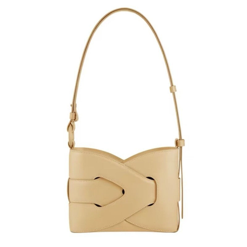 Women's Leather Geometric Design French Niche Woven Bags