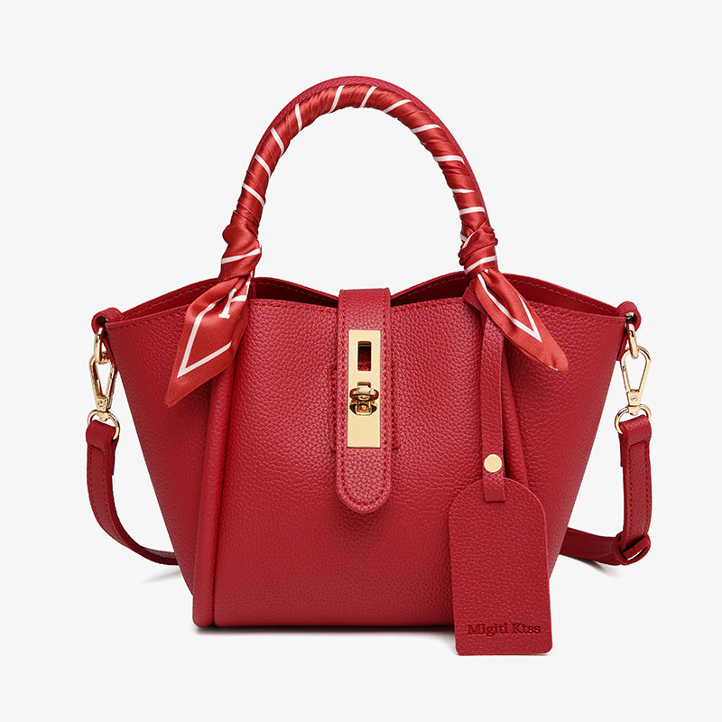 Women's Commuter Trendy Fashion Soft Leather Niche High Shoulder Bags