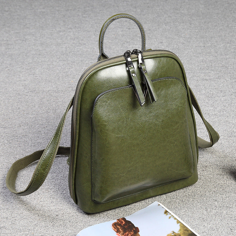 Women's Genuine Leather Soft Lightweight Commuter Style Backpacks