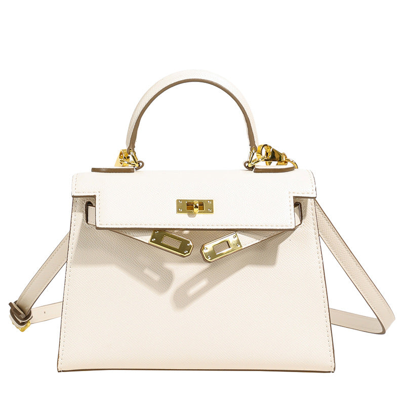 Retro Kelly Palm Pattern Genuine Leather Shoulder Bags