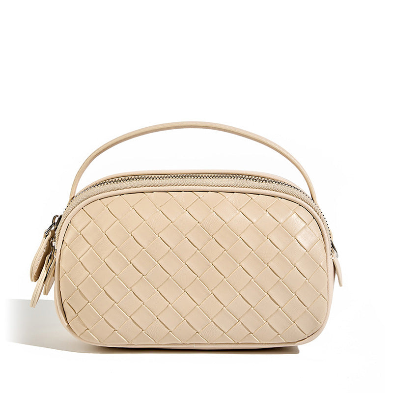 Women's Summer Genuine Leather Portable Fashion Woven Crossbody Bags