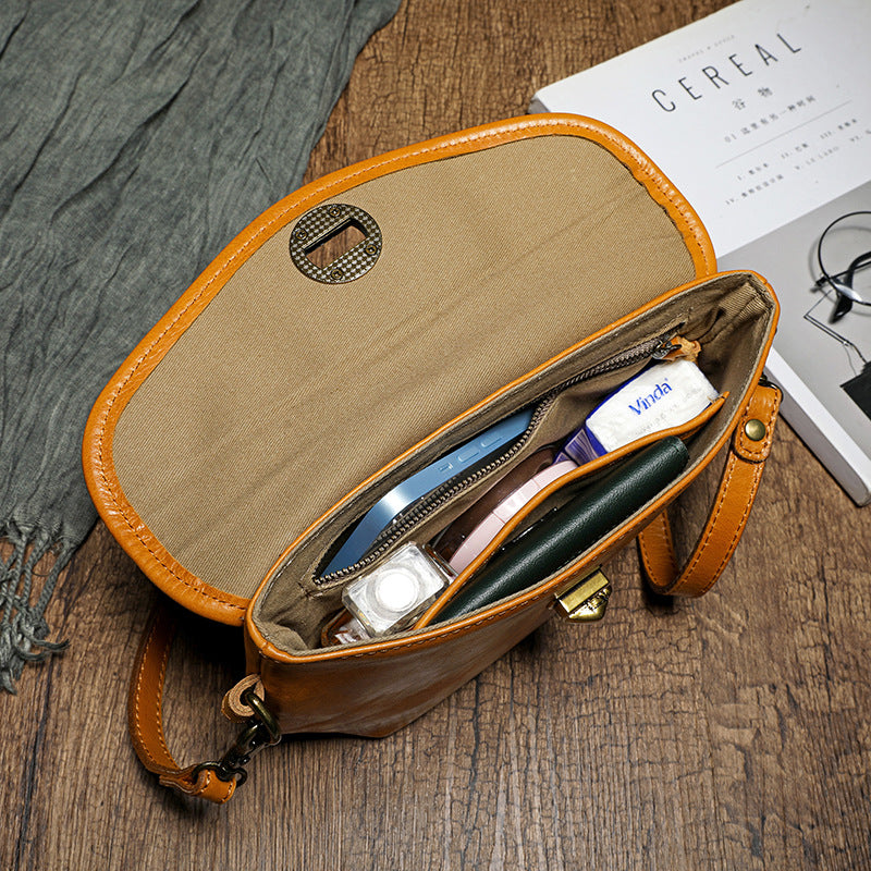 Turning Mountain Vegetable Tanned Real Cowhide Heavy Crossbody Bags
