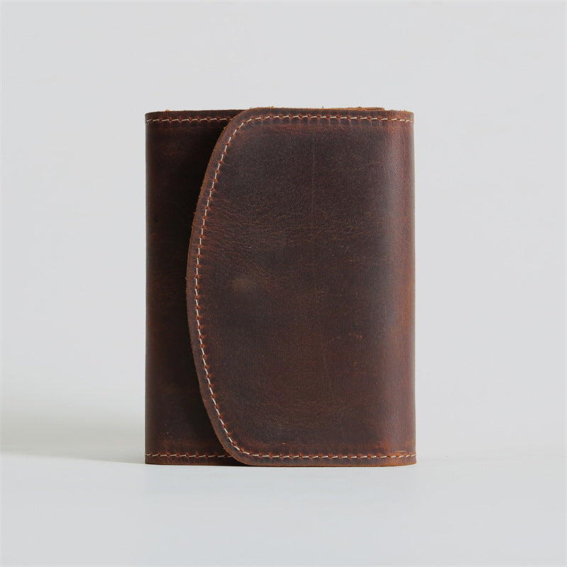Women's & Men's Retro First Layer Cowhide Short Genuine Purses