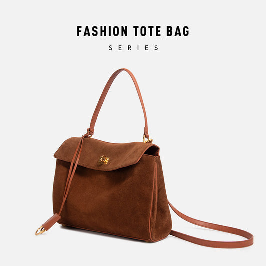 Women's Frosted Soft Leather High-grade Genuine Retro Large Crossbody Bags