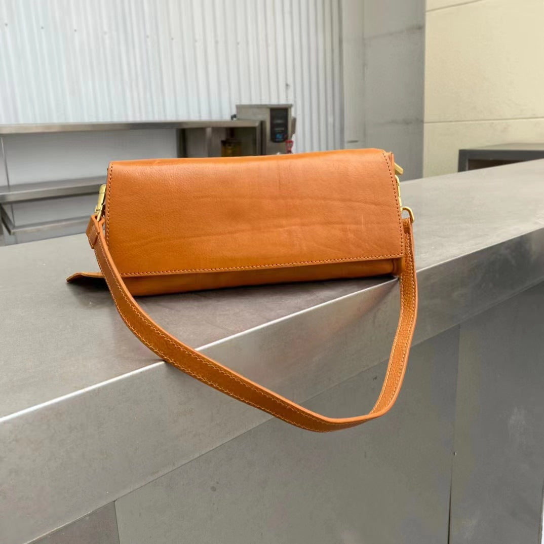 Women's Vegetable Tanning Leather Underarm Trendy Simple Crossbody Bags