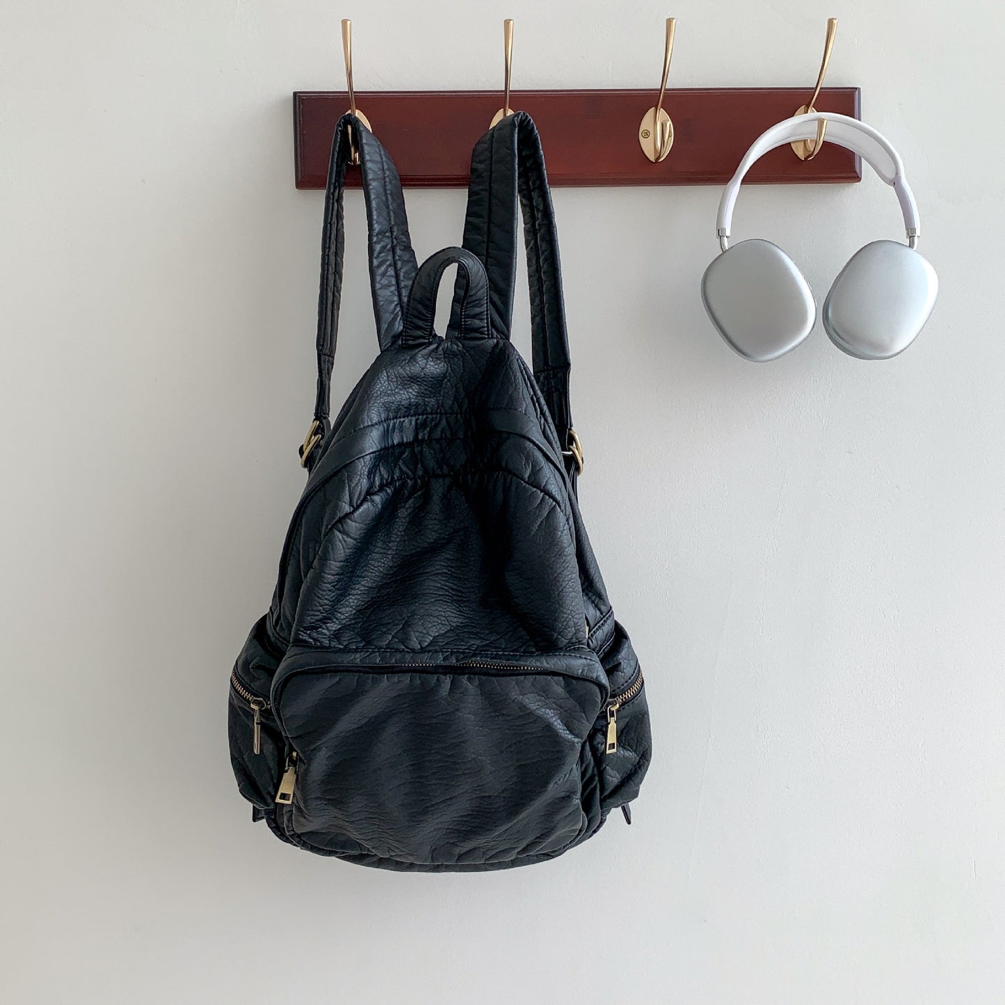 Women's Glamorous Washed Leather Style Niche Backpacks