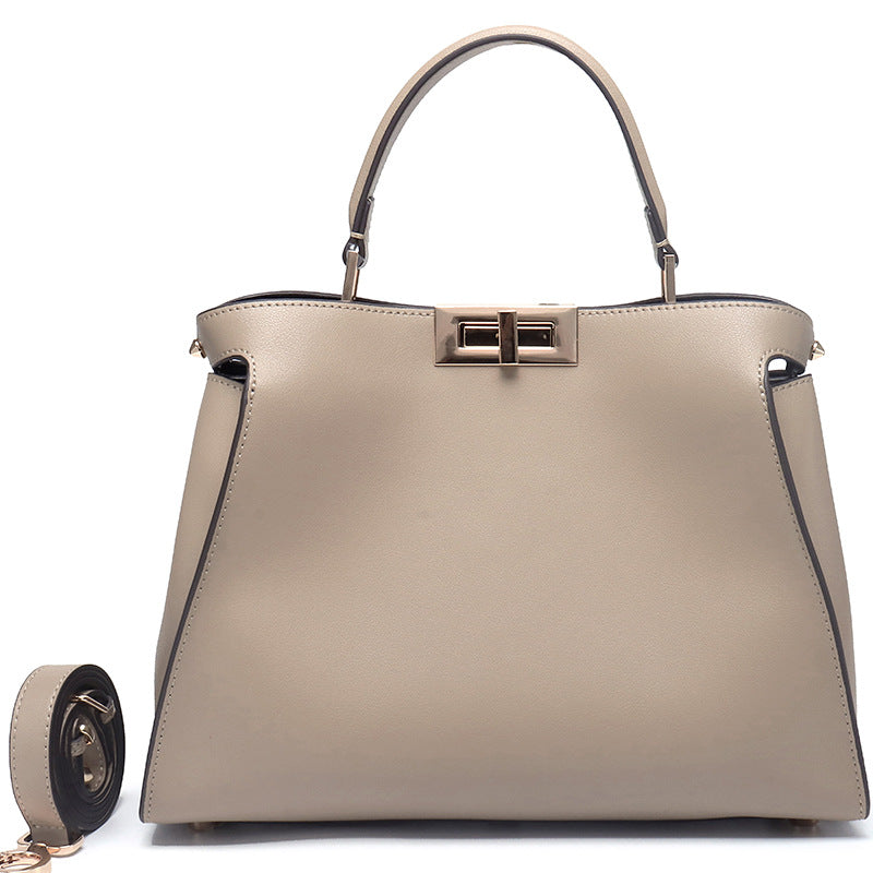 Women's Genuine Leather Professional Style Temperament Rotating Handbags