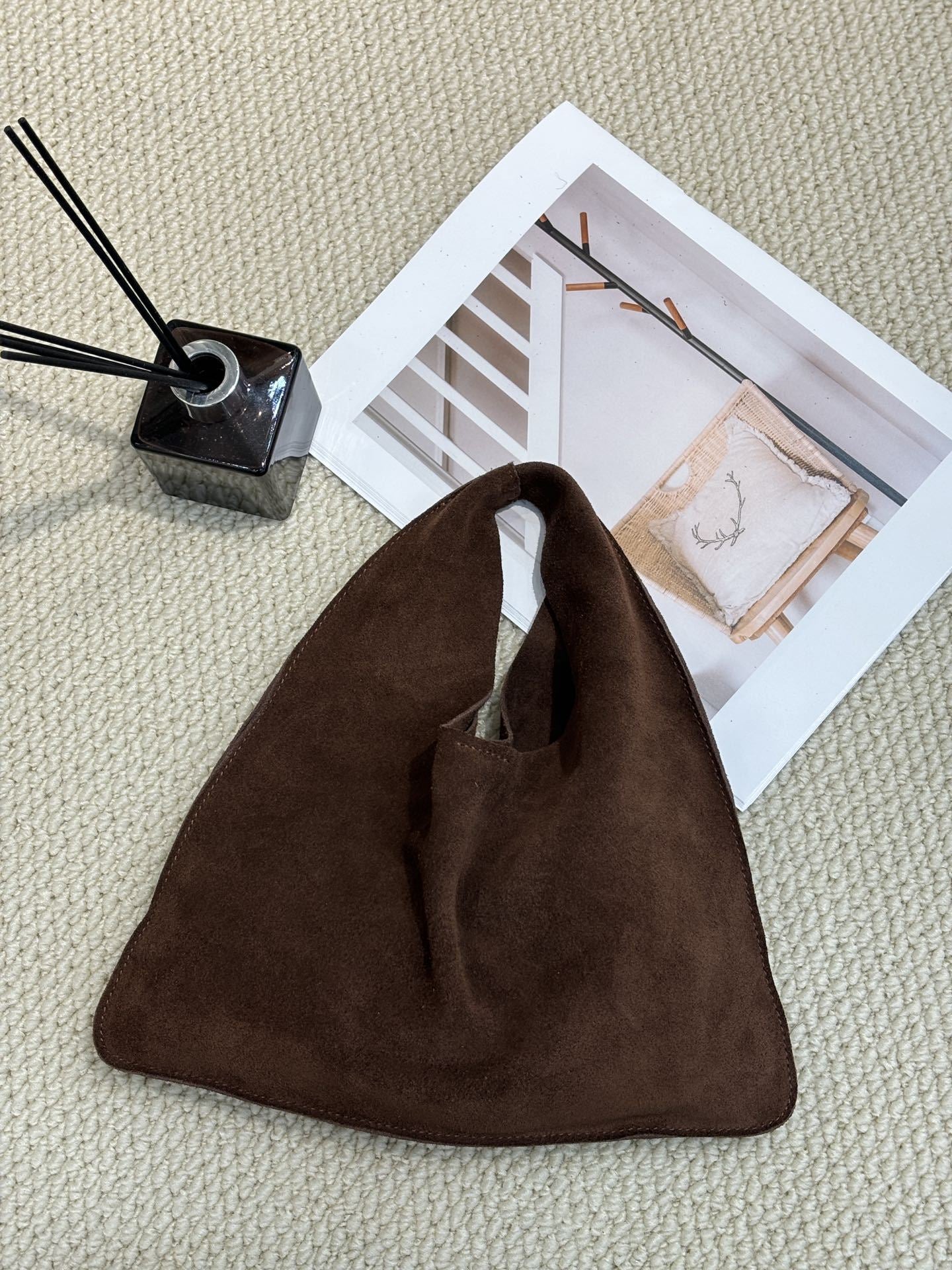 Women's Vegetable Tanning Leather Triangle Genuine Cloud Handbags