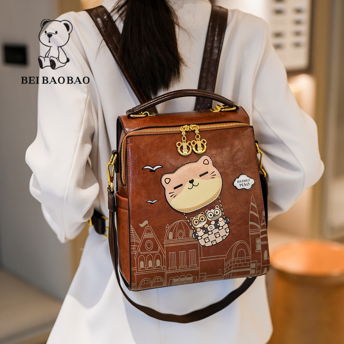 Beautiful Cartoon Fashion Female Versatile Trendy Backpacks