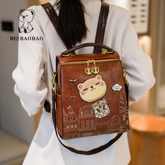 Beautiful Cartoon Fashion Female Versatile Trendy Backpacks