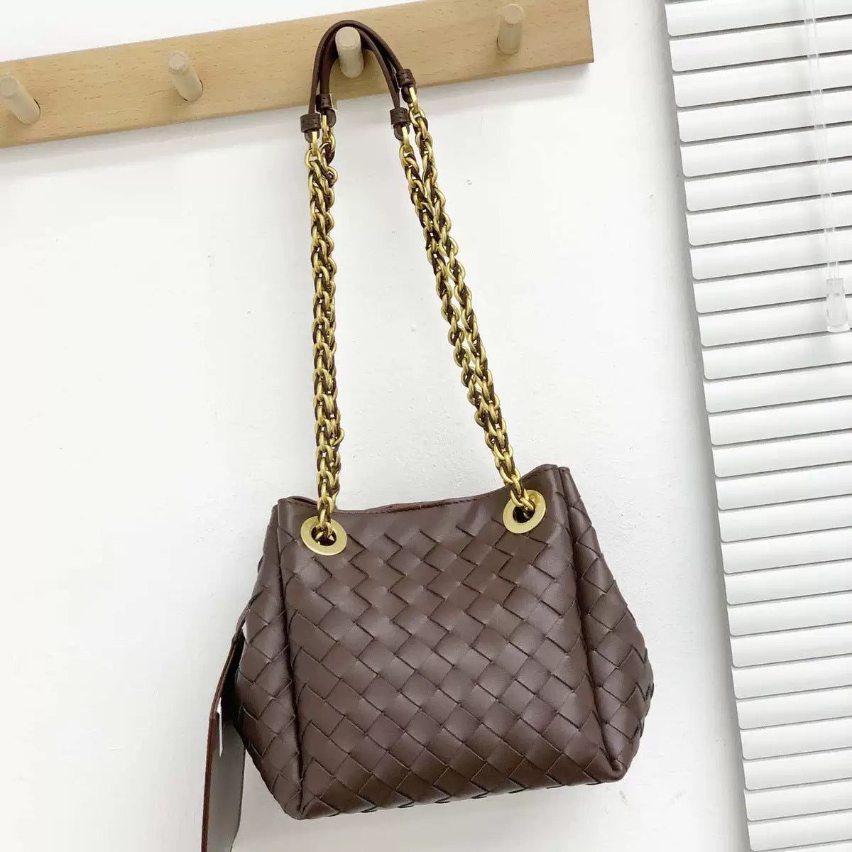 Women's Parachute Handmade Genuine Leather Woven Commuter Crossbody Bags