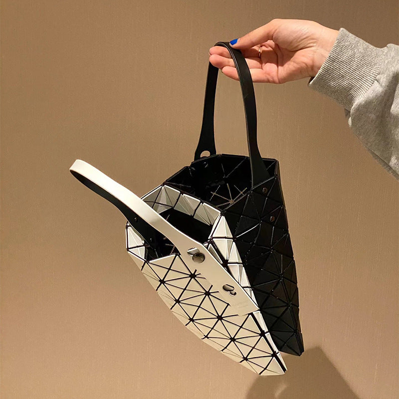 Gemini Double-sided Stitching Geometric Diamond Pattern Handbags
