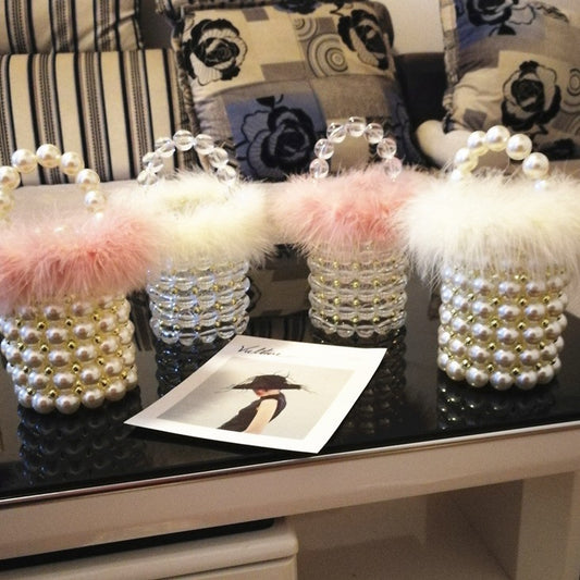 Retro Fairy Portable Hand-woven Beads Pearl Handbags
