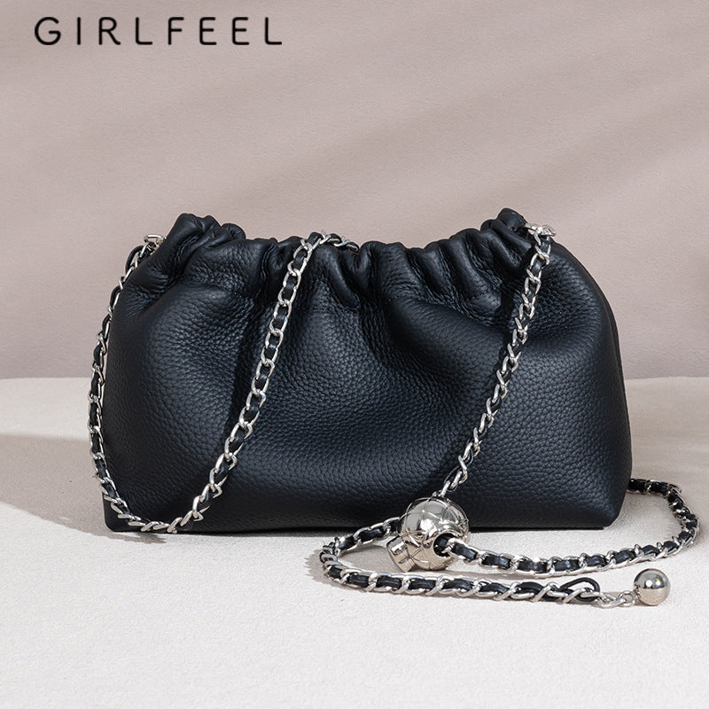 Sales Female Fashion Niche Pleated Cloud Crossbody Bags