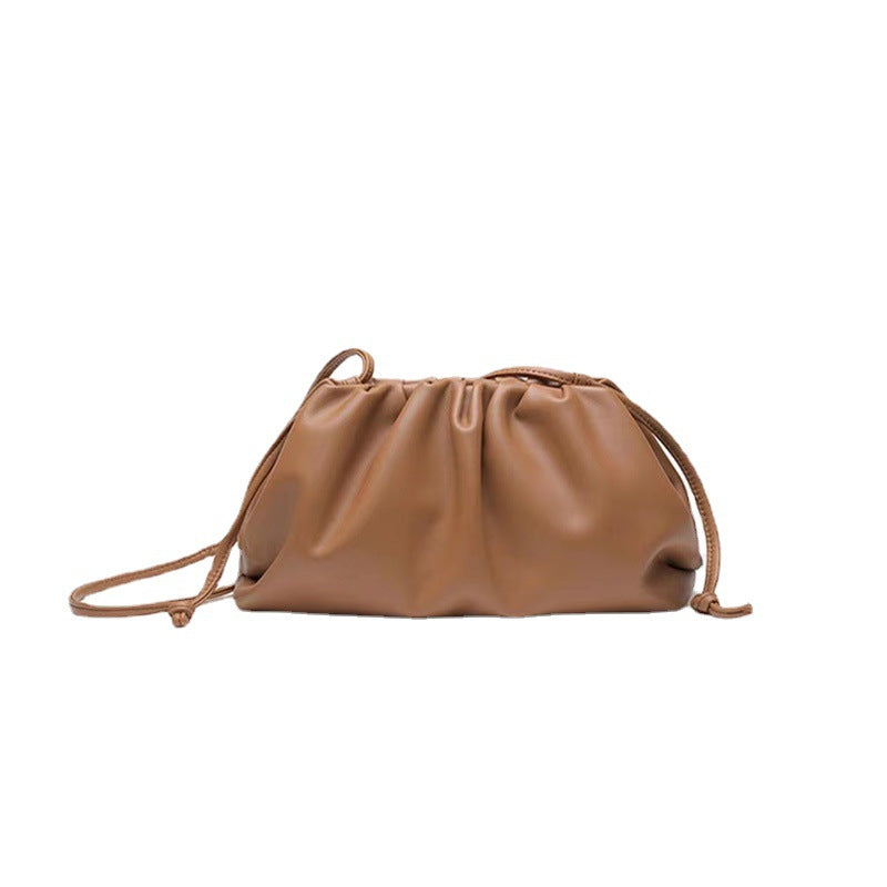 Women's Cow Leather Cloud Pleated Clutch Soft Crossbody Bags