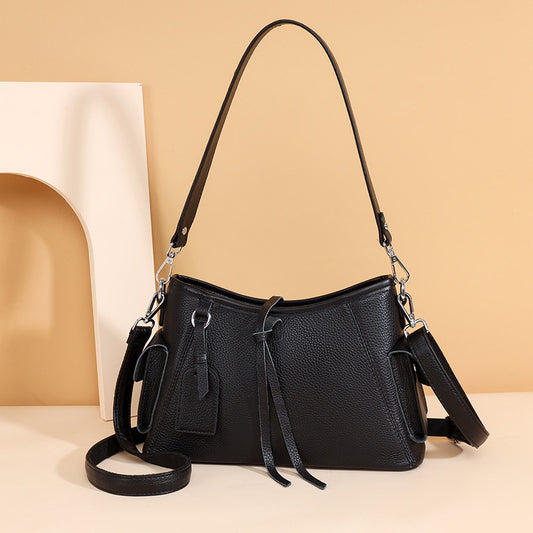 Women's First Layer Cowhide Leather Fashion Shopping Shoulder Bags