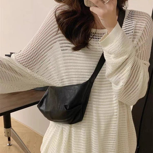Women's Delicate Sheepskin Dumpling Niche Leather Underarm Armpit Bags