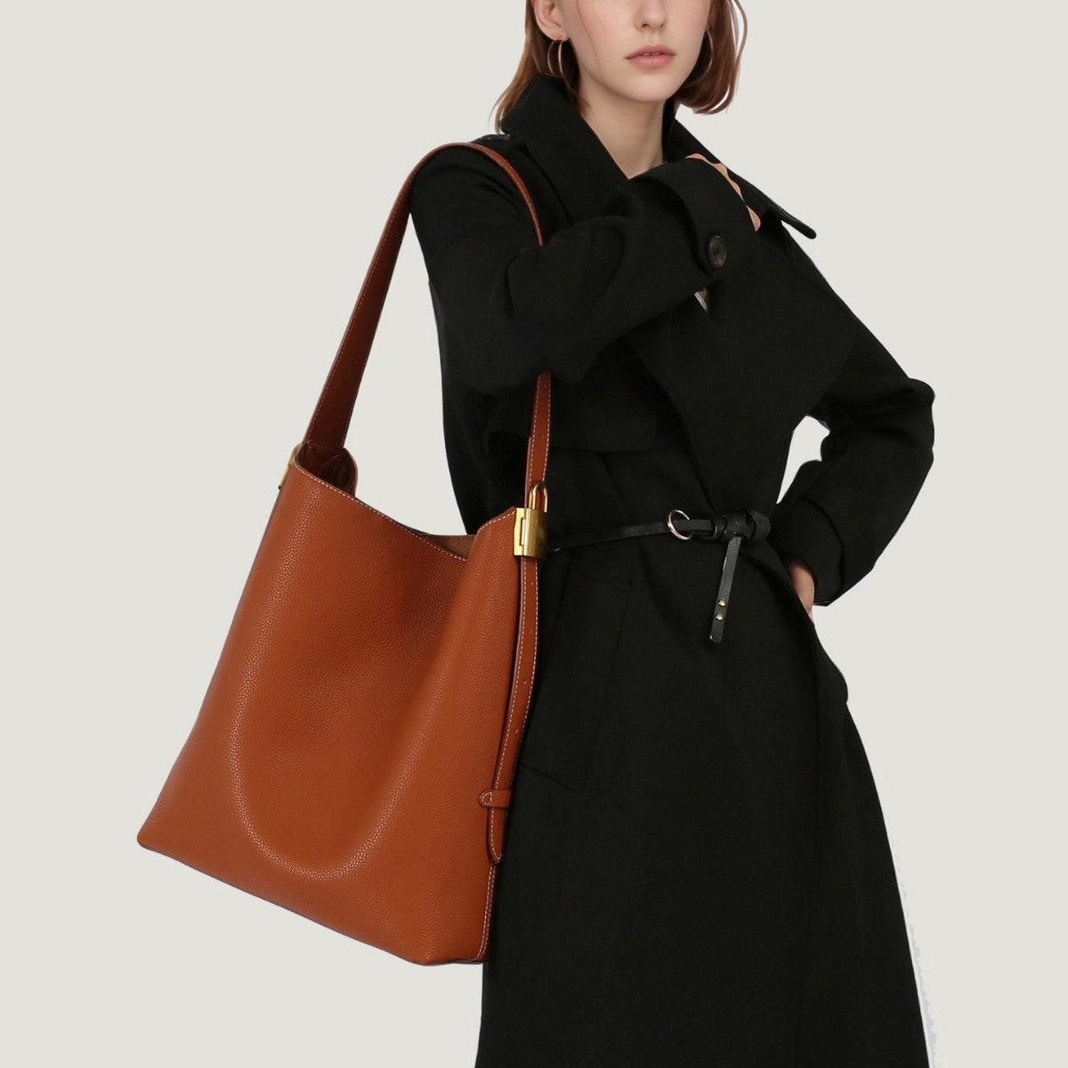 Women's Large Capacity Totes Soft Leather Commuter Crossbody Bags