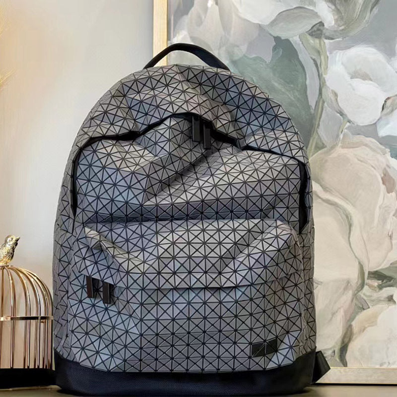 Women's Geometric Rhombus Large Capacity Silicone Checked Bags