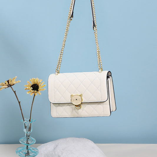 Women's Fashion Genuine Leather Rhombus Chain Special Crossbody Bags