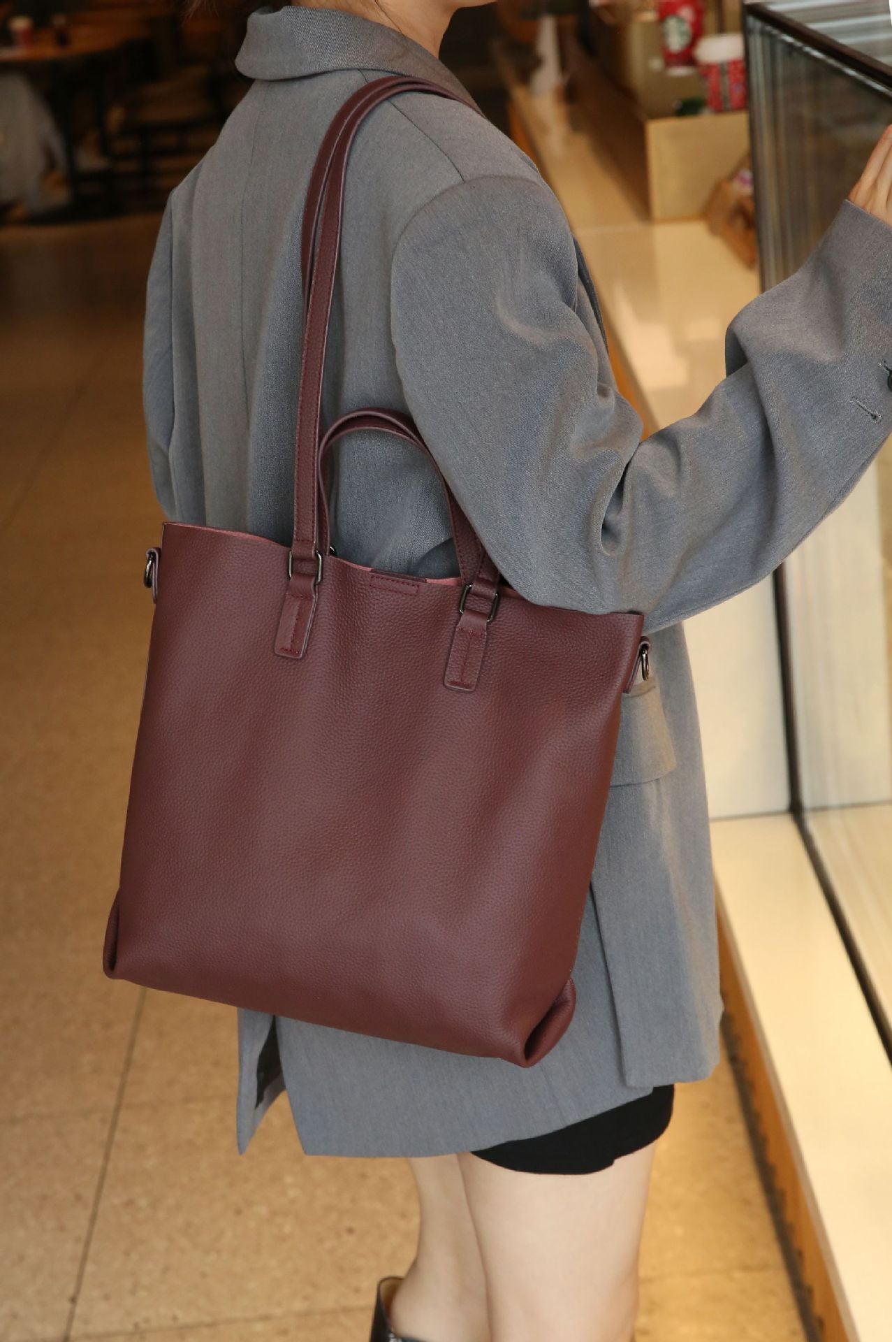 Women's First Layer Leather Large Capacity Mummy Fashion Shoulder Bags