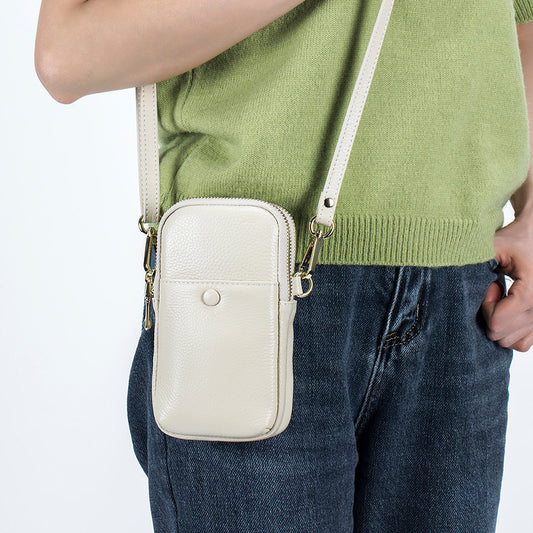 Women's Soft Leather Mobile Vertical Fashion Korean Shoulder Bags
