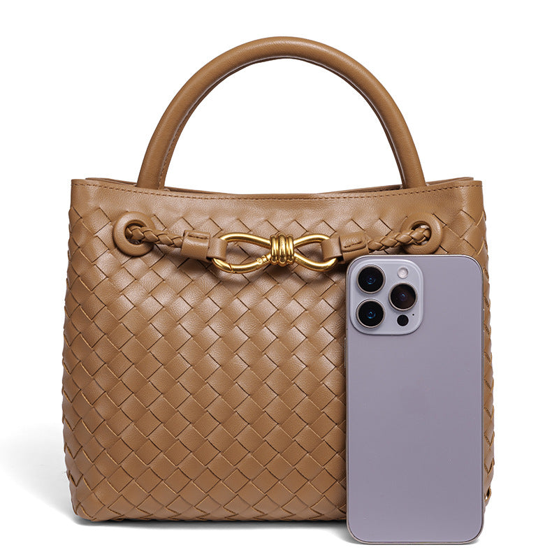 Women's Hand-woven Light Luxury Grid Butterfly Decorative Handbags