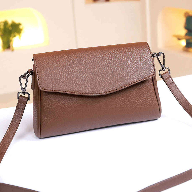 Women's Simple Soft Leather Underarm Portable Crossbody Bags