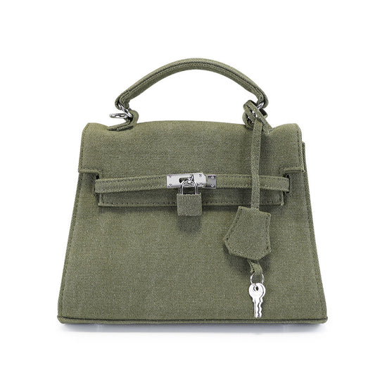 Women's Fashion Vintage Army Green Retro Portable Kelly Shoulder Bags