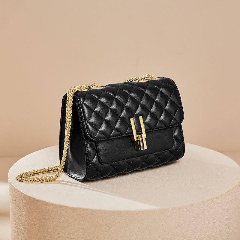 Women's Genuine Leather Classic Style Rhombus Chain Shoulder Bags